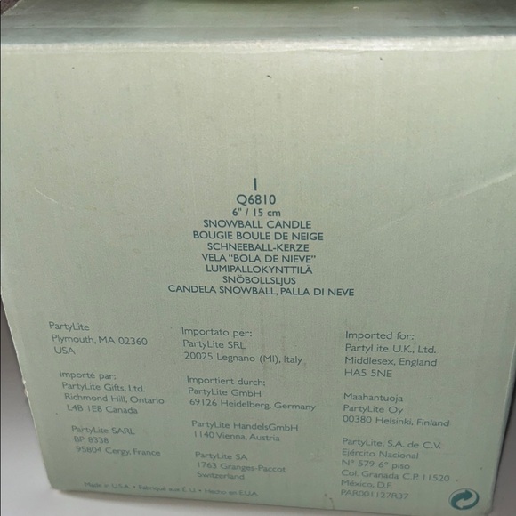 NIB Partylite 6" Large Snowball Textured Ball Candle Retired Never Lit Rare - Picture 8 of 10
